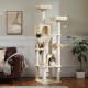 PETEPELA 180 cm Large Multi-Level Cat Tree for Large Cats, with 6 Sisal Columns, 2 Scratching Boards, 2 Platforms, 1 Hammock, 2 Play Balls, Plush Fabric, Grey PETEPELA 180 cm Large Multi-Level Cat Tree for Large Cats, with 6 Sisal Columns, 2 Scratching Boards, 2 Platforms, 1 Hammock, 2 Play Balls, Plush Fabric, Grey