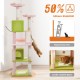 PETEPELA 180 cm Large Multi-Level Cat Tree for Large Cats, with 6 Sisal Columns, 2 Scratching Boards, 2 Platforms, 1 Hammock, 2 Play Balls, Plush Fabric, Grey PETEPELA 180 cm Large Multi-Level Cat Tree for Large Cats, with 6 Sisal Columns, 2 Scratching Boards, 2 Platforms, 1 Hammock, 2 Play Balls, Plush Fabric, Grey