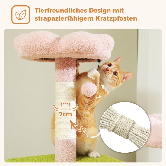 PETEPELA 180 cm Large Multi-Level Cat Tree for Large Cats, with 6 Sisal Columns, 2 Scratching Boards, 2 Platforms, 1 Hammock, 2 Play Balls, Plush Fabric, Grey PETEPELA 180 cm Large Multi-Level Cat Tree for Large Cats, with 6 Sisal Columns, 2 Scratching Boards, 2 Platforms, 1 Hammock, 2 Play Balls, Plush Fabric, Grey