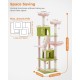 PETEPELA 180 cm Large Multi-Level Cat Tree for Large Cats, with 6 Sisal Columns, 2 Scratching Boards, 2 Platforms, 1 Hammock, 2 Play Balls, Plush Fabric, Grey PETEPELA 180 cm Large Multi-Level Cat Tree for Large Cats, with 6 Sisal Columns, 2 Scratching Boards, 2 Platforms, 1 Hammock, 2 Play Balls, Plush Fabric, Grey