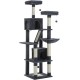 PETEPELA 180 cm Large Multi-Level Cat Tree for Large Cats, with 6 Sisal Columns, 2 Scratching Boards, 2 Platforms, 1 Hammock, 2 Play Balls, Plush Fabric, Grey PETEPELA 180 cm Large Multi-Level Cat Tree for Large Cats, with 6 Sisal Columns, 2 Scratching Boards, 2 Platforms, 1 Hammock, 2 Play Balls, Plush Fabric, Grey