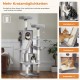 PETEPELA 180 cm Large Multi-Level Cat Tree for Large Cats, with 6 Sisal Columns, 2 Scratching Boards, 2 Platforms, 1 Hammock, 2 Play Balls, Plush Fabric, Grey PETEPELA 180 cm Large Multi-Level Cat Tree for Large Cats, with 6 Sisal Columns, 2 Scratching Boards, 2 Platforms, 1 Hammock, 2 Play Balls, Plush Fabric, Grey