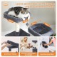 PETEPELA 180 cm Large Multi-Level Cat Tree for Large Cats, with 6 Sisal Columns, 2 Scratching Boards, 2 Platforms, 1 Hammock, 2 Play Balls, Plush Fabric, Grey PETEPELA 180 cm Large Multi-Level Cat Tree for Large Cats, with 6 Sisal Columns, 2 Scratching Boards, 2 Platforms, 1 Hammock, 2 Play Balls, Plush Fabric, Grey