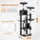 PETEPELA 180 cm Large Multi-Level Cat Tree for Large Cats, with 6 Sisal Columns, 2 Scratching Boards, 2 Platforms, 1 Hammock, 2 Play Balls, Plush Fabric, Grey PETEPELA 180 cm Large Multi-Level Cat Tree for Large Cats, with 6 Sisal Columns, 2 Scratching Boards, 2 Platforms, 1 Hammock, 2 Play Balls, Plush Fabric, Grey