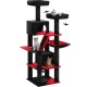 PETEPELA 180 cm Large Multi-Level Cat Tree for Large Cats, with 6 Sisal Columns, 2 Scratching Boards, 2 Platforms, 1 Hammock, 2 Play Balls, Plush Fabric, Grey PETEPELA 180 cm Large Multi-Level Cat Tree for Large Cats, with 6 Sisal Columns, 2 Scratching Boards, 2 Platforms, 1 Hammock, 2 Play Balls, Plush Fabric, Grey