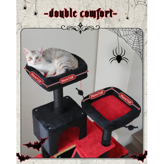 PETEPELA 180 cm Large Multi-Level Cat Tree for Large Cats, with 6 Sisal Columns, 2 Scratching Boards, 2 Platforms, 1 Hammock, 2 Play Balls, Plush Fabric, Grey PETEPELA 180 cm Large Multi-Level Cat Tree for Large Cats, with 6 Sisal Columns, 2 Scratching Boards, 2 Platforms, 1 Hammock, 2 Play Balls, Plush Fabric, Grey