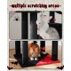 PETEPELA 180 cm Large Multi-Level Cat Tree for Large Cats, with 6 Sisal Columns, 2 Scratching Boards, 2 Platforms, 1 Hammock, 2 Play Balls, Plush Fabric, Grey PETEPELA 180 cm Large Multi-Level Cat Tree for Large Cats, with 6 Sisal Columns, 2 Scratching Boards, 2 Platforms, 1 Hammock, 2 Play Balls, Plush Fabric, Grey