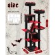 PETEPELA 180 cm Large Multi-Level Cat Tree for Large Cats, with 6 Sisal Columns, 2 Scratching Boards, 2 Platforms, 1 Hammock, 2 Play Balls, Plush Fabric, Grey PETEPELA 180 cm Large Multi-Level Cat Tree for Large Cats, with 6 Sisal Columns, 2 Scratching Boards, 2 Platforms, 1 Hammock, 2 Play Balls, Plush Fabric, Grey