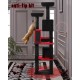 PETEPELA 180 cm Large Multi-Level Cat Tree for Large Cats, with 6 Sisal Columns, 2 Scratching Boards, 2 Platforms, 1 Hammock, 2 Play Balls, Plush Fabric, Grey PETEPELA 180 cm Large Multi-Level Cat Tree for Large Cats, with 6 Sisal Columns, 2 Scratching Boards, 2 Platforms, 1 Hammock, 2 Play Balls, Plush Fabric, Grey