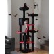 PETEPELA 180 cm Large Multi-Level Cat Tree for Large Cats, with 6 Sisal Columns, 2 Scratching Boards, 2 Platforms, 1 Hammock, 2 Play Balls, Plush Fabric, Grey PETEPELA 180 cm Large Multi-Level Cat Tree for Large Cats, with 6 Sisal Columns, 2 Scratching Boards, 2 Platforms, 1 Hammock, 2 Play Balls, Plush Fabric, Grey