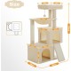 PETEPELA Cat Scratching Post 104 cm with 2 Spacious Caves for Indoor Cats, Cat House with Comfortable Hammock, Padded Perch, Scratching Pad and Removable Play Ball, Black PETEPELA Cat Scratching Post 104 cm with 2 Spacious Caves for Indoor Cats, Cat House with Comfortable Hammock, Padded Perch, Scratching Pad and Removable Play Ball, Black