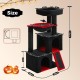 PETEPELA Cat Scratching Post 104 cm with 2 Spacious Caves for Indoor Cats, Cat House with Comfortable Hammock, Padded Perch, Scratching Pad and Removable Play Ball, Black PETEPELA Cat Scratching Post 104 cm with 2 Spacious Caves for Indoor Cats, Cat House with Comfortable Hammock, Padded Perch, Scratching Pad and Removable Play Ball, Black