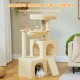 PETEPELA Cat Scratching Post 104 cm with 2 Spacious Caves for Indoor Cats, Cat House with Comfortable Hammock, Padded Perch, Scratching Pad and Removable Play Ball, Black PETEPELA Cat Scratching Post 104 cm with 2 Spacious Caves for Indoor Cats, Cat House with Comfortable Hammock, Padded Perch, Scratching Pad and Removable Play Ball, Black