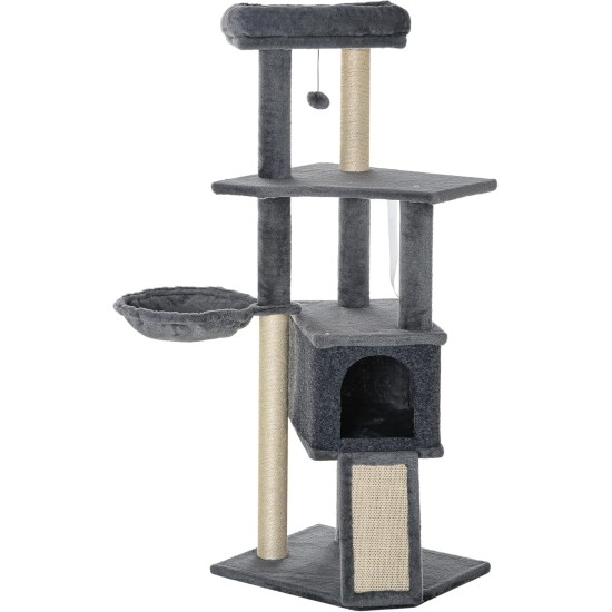 PawHut Activity Scratching Posts Cat Tower Cat Scratching Post Activity Centre Multifunctional Play Ball Hanging Ball Cave Platforms Grey PawHut Activity Scratching Posts Cat Tower Cat Scratching Post Activity Centre Multifunctional Play Ball Hanging Ball Cave Platforms Grey