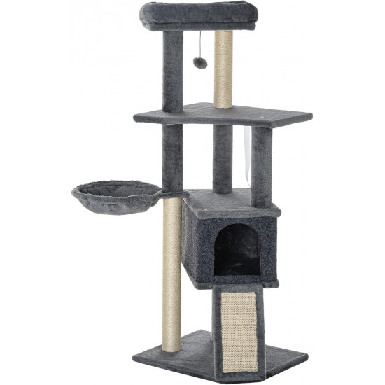 PawHut Activity Scratching Posts Cat Tower Cat Scratching Post Activity Centre Multifunctional Play Ball Hanging Ball Cave Platforms Grey PawHut Activity Scratching Posts Cat Tower Cat Scratching Post Activity Centre Multifunctional Play Ball Hanging Ball Cave Platforms Grey