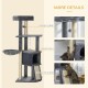 PawHut Activity Scratching Posts Cat Tower Cat Scratching Post Activity Centre Multifunctional Play Ball Hanging Ball Cave Platforms Grey PawHut Activity Scratching Posts Cat Tower Cat Scratching Post Activity Centre Multifunctional Play Ball Hanging Ball Cave Platforms Grey