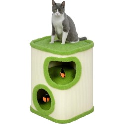 PawHut Cat Scratching Barrel, 52 cm High Cat Barrel with 2 Caves, Scratching Post with Ladybird Toy, Sisal Cat Tower, Cat Cave Cat House for Cats up to 5 kg, Green + Cream White PawHut Cat Scratching Barrel, 52 cm High Cat Barrel with 2 Caves, Scratching Post with Ladybird Toy, Sisal Cat Tower, Cat Cave Cat House for Cats up to 5 kg, Green + Cream White