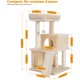 Petepela Cat Tree, Scratching Post, Cat Furniture with Sisal Rope, Plush Lounger, Hollow Playhouse, Toy for Cats, Grey Petepela Cat Tree, Scratching Post, Cat Furniture with Sisal Rope, Plush Lounger, Hollow Playhouse, Toy for Cats, Grey