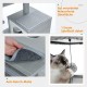 Petepela Cat Tree, Scratching Post, Cat Furniture with Sisal Rope, Plush Lounger, Hollow Playhouse, Toy for Cats, Grey Petepela Cat Tree, Scratching Post, Cat Furniture with Sisal Rope, Plush Lounger, Hollow Playhouse, Toy for Cats, Grey