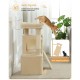 Petepela Cat Tree, Scratching Post, Cat Furniture with Sisal Rope, Plush Lounger, Hollow Playhouse, Toy for Cats, Grey Petepela Cat Tree, Scratching Post, Cat Furniture with Sisal Rope, Plush Lounger, Hollow Playhouse, Toy for Cats, Grey