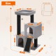 Petepela Cat Tree, Scratching Post, Cat Furniture with Sisal Rope, Plush Lounger, Hollow Playhouse, Toy for Cats, Grey Petepela Cat Tree, Scratching Post, Cat Furniture with Sisal Rope, Plush Lounger, Hollow Playhouse, Toy for Cats, Grey