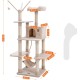 SONGMICS XXL Climbing Tree Scratching Post with Hammock Cave Play Sisal 154 cm, beige SONGMICS XXL Climbing Tree Scratching Post with Hammock Cave Play Sisal 154 cm, beige