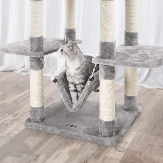 SONGMICS XXL Climbing Tree Scratching Post with Hammock Cave Play Sisal 154 cm, beige SONGMICS XXL Climbing Tree Scratching Post with Hammock Cave Play Sisal 154 cm, beige