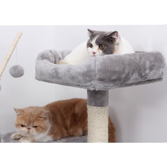 SONGMICS XXL Climbing Tree Scratching Post with Hammock Cave Play Sisal 154 cm, beige SONGMICS XXL Climbing Tree Scratching Post with Hammock Cave Play Sisal 154 cm, beige