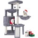 TINWEI Cat Tree with Cat Hut and Two Hammocks, Grey TINWEI Cat Tree with Cat Hut and Two Hammocks, Grey