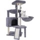 TINWEI Cat Tree with Cat Hut and Two Hammocks, Grey TINWEI Cat Tree with Cat Hut and Two Hammocks, Grey