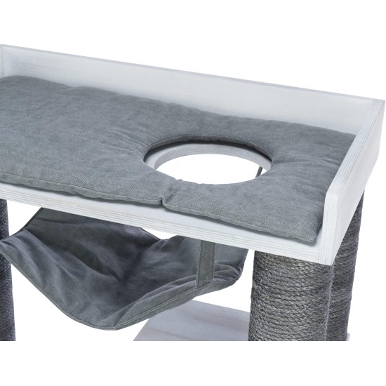 TRIXIE Cat Climbing Cave Scratching Tree with Shelf Function, 72 x 110 x 38 cm, Grey 44712 TRIXIE Cat Climbing Cave Scratching Tree with Shelf Function, 72 x 110 x 38 cm, Grey 44712