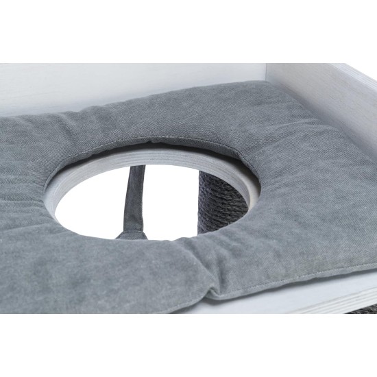 TRIXIE Cat Climbing Cave Scratching Tree with Shelf Function, 72 x 110 x 38 cm, Grey 44712 TRIXIE Cat Climbing Cave Scratching Tree with Shelf Function, 72 x 110 x 38 cm, Grey 44712
