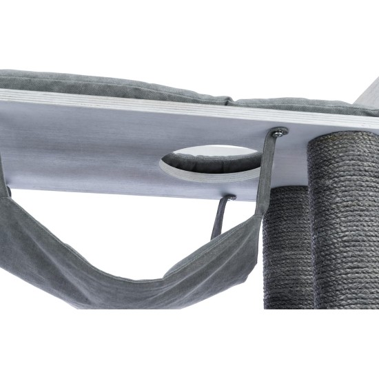 TRIXIE Cat Climbing Cave Scratching Tree with Shelf Function, 72 x 110 x 38 cm, Grey 44712 TRIXIE Cat Climbing Cave Scratching Tree with Shelf Function, 72 x 110 x 38 cm, Grey 44712