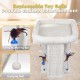 TWDEPART Cat Scratching Post for Indoor Cats, Activity Centre, Climbing Tree, Cat Furniture with Playful Toy Balls, Green