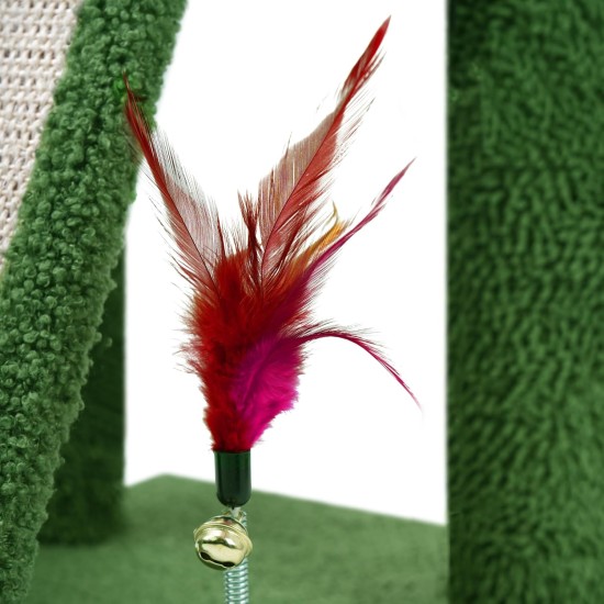 TWDEPART Cat Scratching Post for Indoor Cats, Activity Centre, Climbing Tree, Cat Furniture with Playful Toy Balls, Green TWDEPART Cat Scratching Post for Indoor Cats, Activity Centre, Climbing Tree, Cat Furniture with Playful Toy Balls, Green