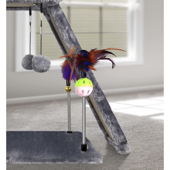 TWDEPART Cat Scratching Post for Indoor Cats, Activity Centre, Climbing Tree, Cat Furniture with Playful Toy Balls, Green TWDEPART Cat Scratching Post for Indoor Cats, Activity Centre, Climbing Tree, Cat Furniture with Playful Toy Balls, Green