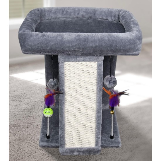 TWDEPART Cat Scratching Post for Indoor Cats, Activity Centre, Climbing Tree, Cat Furniture with Playful Toy Balls, Green TWDEPART Cat Scratching Post for Indoor Cats, Activity Centre, Climbing Tree, Cat Furniture with Playful Toy Balls, Green