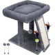 TWDEPART Cat Scratching Post for Indoor Cats, Activity Centre, Climbing Tree, Cat Furniture with Playful Toy Balls, Green