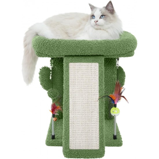 TWDEPART Cat Scratching Post for Indoor Cats, Activity Centre, Climbing Tree, Cat Furniture with Playful Toy Balls, Green TWDEPART Cat Scratching Post for Indoor Cats, Activity Centre, Climbing Tree, Cat Furniture with Playful Toy Balls, Green