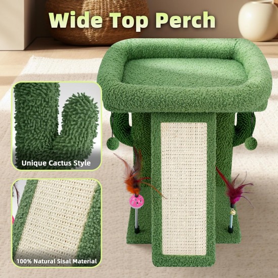 TWDEPART Cat Scratching Post for Indoor Cats, Activity Centre, Climbing Tree, Cat Furniture with Playful Toy Balls, Green TWDEPART Cat Scratching Post for Indoor Cats, Activity Centre, Climbing Tree, Cat Furniture with Playful Toy Balls, Green