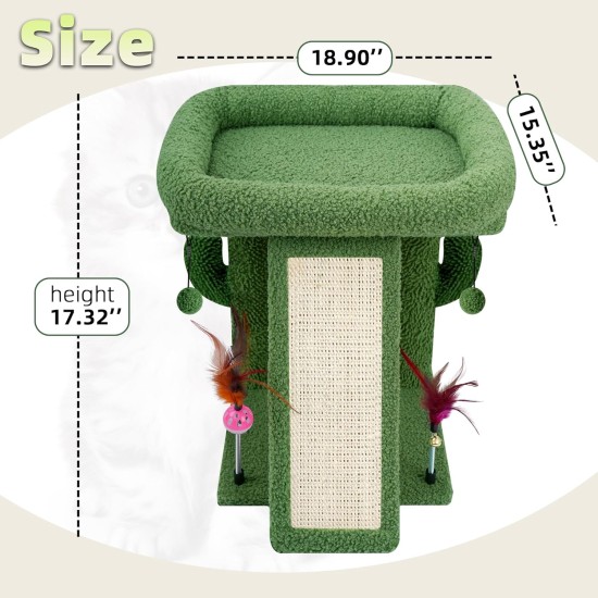 TWDEPART Cat Scratching Post for Indoor Cats, Activity Centre, Climbing Tree, Cat Furniture with Playful Toy Balls, Green TWDEPART Cat Scratching Post for Indoor Cats, Activity Centre, Climbing Tree, Cat Furniture with Playful Toy Balls, Green