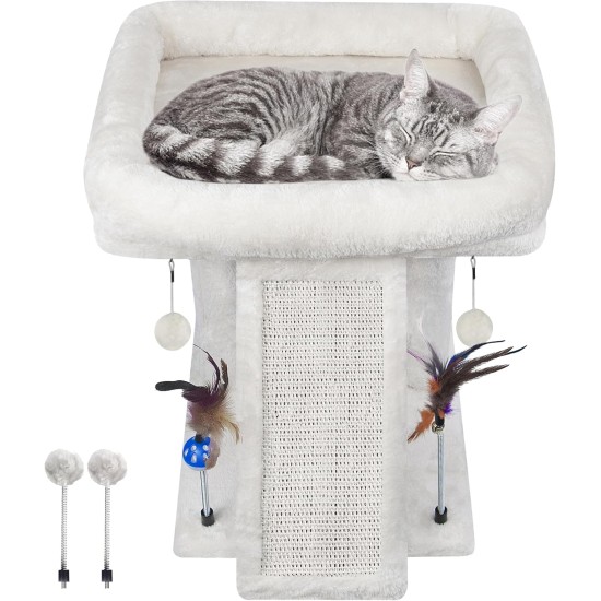 TWDEPART Cat Scratching Post for Indoor Cats, Activity Centre, Climbing Tree, Cat Furniture with Playful Toy Balls, Green TWDEPART Cat Scratching Post for Indoor Cats, Activity Centre, Climbing Tree, Cat Furniture with Playful Toy Balls, Green