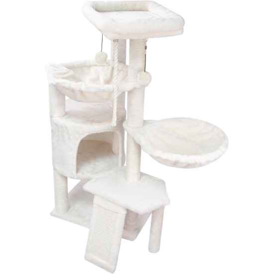 TWDEPART Cat Scratching Post with Activity Centre, 95 cm Climbing Tree Cat Toy with Toy Balls, Green TWDEPART Cat Scratching Post with Activity Centre, 95 cm Climbing Tree Cat Toy with Toy Balls, Green