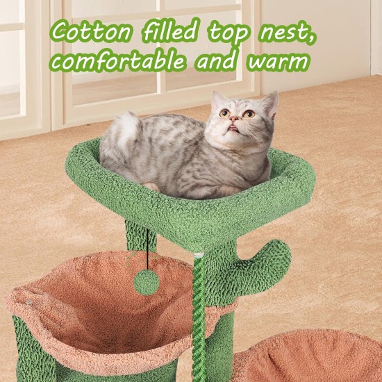 TWDEPART Cat Scratching Post with Activity Centre, 95 cm Climbing Tree Cat Toy with Toy Balls, Green TWDEPART Cat Scratching Post with Activity Centre, 95 cm Climbing Tree Cat Toy with Toy Balls, Green