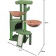 TWDEPART Cat Scratching Post with Activity Centre, 95 cm Climbing Tree Cat Toy with Toy Balls, Green TWDEPART Cat Scratching Post with Activity Centre, 95 cm Climbing Tree Cat Toy with Toy Balls, Green