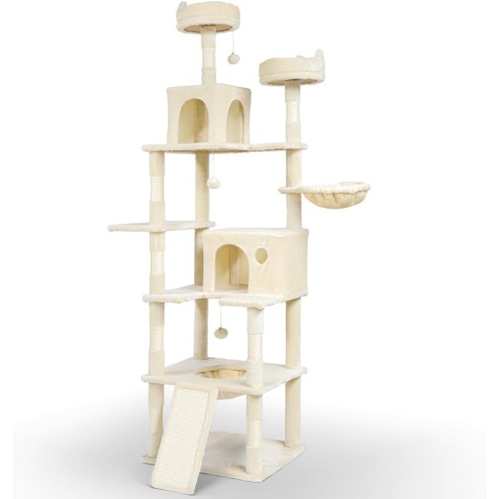 VOUNOT Kratzbaum Katzenbaum Groß XXL , Stabiler Katzenkratzbaum mit Katzenhöhle, Sisal Säule, Plattformen, Raumkapsel, 138cm, Grau VOUNOT Kratzbaum Katzenbaum Groß XXL , Stabiler Katzenkratzbaum mit Katzenhöhle, Sisal Säule, Plattformen, Raumkapsel, 138cm, Grau