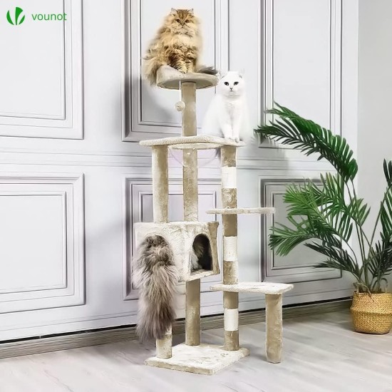 VOUNOT Kratzbaum Katzenbaum Groß XXL , Stabiler Katzenkratzbaum mit Katzenhöhle, Sisal Säule, Plattformen, Raumkapsel, 138cm, Grau VOUNOT Kratzbaum Katzenbaum Groß XXL , Stabiler Katzenkratzbaum mit Katzenhöhle, Sisal Säule, Plattformen, Raumkapsel, 138cm, Grau