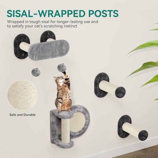 YITAHOME 11-Piece Stable Climbing Wall Cat Set Made of Flannel, Cat Furniture with Cat House, Cat Scratching Board, Cat Hanging Bridge, Cat Bed, Sisal Column for Cats, Sleeping, Playing, Lounging YITAHOME 11-Piece Stable Climbing Wall Cat Set Made of Flannel, Cat Furniture with Cat House, Cat Scratching Board, Cat Hanging Bridge, Cat Bed, Sisal Column for Cats, Sleeping, Playing, Lounging