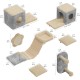 YITAHOME 11-Piece Stable Climbing Wall Cat Set Made of Flannel, Cat Furniture with Cat House, Cat Scratching Board, Cat Hanging Bridge, Cat Bed, Sisal Column for Cats, Sleeping, Playing, Lounging YITAHOME 11-Piece Stable Climbing Wall Cat Set Made of Flannel, Cat Furniture with Cat House, Cat Scratching Board, Cat Hanging Bridge, Cat Bed, Sisal Column for Cats, Sleeping, Playing, Lounging