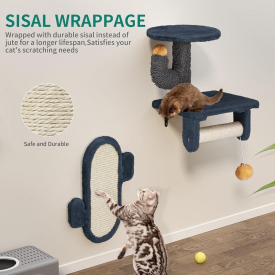 YITAHOME 8 Pieces Cat Climbing Wall Set, Sturdy Plush Climbing Device for Cats, Cat Climbing Frame, Play Towers with Scratching Posts, Cat House, Cat Bridge, Cat Stairs and Hanging Ball, Light Grey YITAHOME 8 Pieces Cat Climbing Wall Set, Sturdy Plush Climbing Device for Cats, Cat Climbing Frame, Play Towers with Scratching Posts, Cat House, Cat Bridge, Cat Stairs and Hanging Ball, Light Grey
